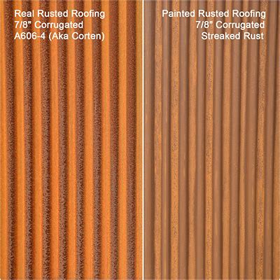 Corrugated Streaked Rust Metal Roofing Siding Panels