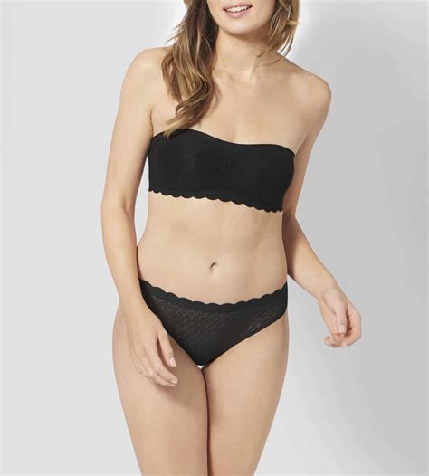 Bustiera Fara Bretele Zero Feel Lace Bandeau Sloggi Negru