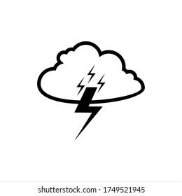 Cloud Lightning Bolt Vector Sketch Icon Stock Vector Royalty Free