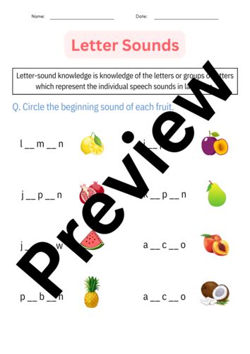 Printable Matching Beginning Letter Sounds Worksheet And Activities For