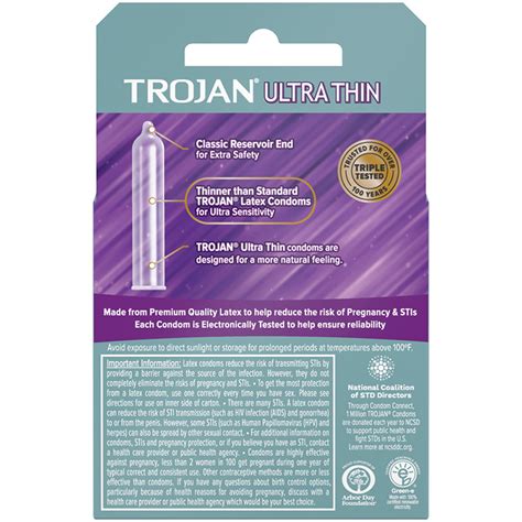 Trojan Ultra Thin Lubricated Latex Condoms Cirillas