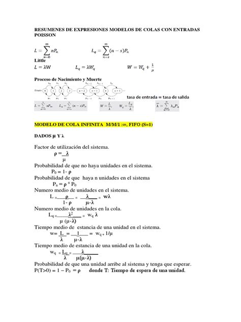 Formulas Colas | PDF