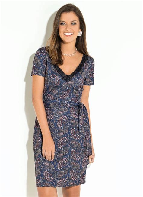 Vestido Quintess Cl Ssico Paisley Renda Quintess