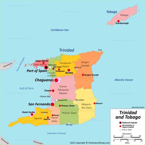 Trinidad and Tobago Map | Maps of Republic of Trinidad and Tobago