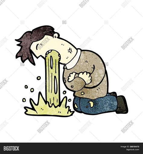 Cartoon Man Vomiting Vector & Photo | Bigstock