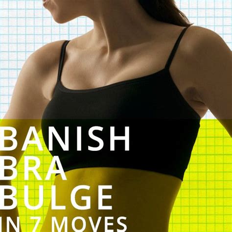 A Woman In Black And Yellow Sports Bra With Text Reading Banish Bra