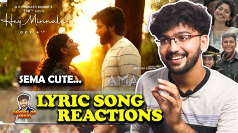 Hey Minnale Song Reaction Amaran Sivakarthikeyan Sai Pallavi GV