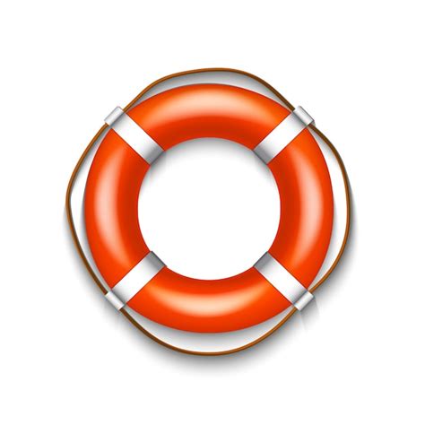 Premium Vector Red Lifebuoy With Rope Isolated On White Background