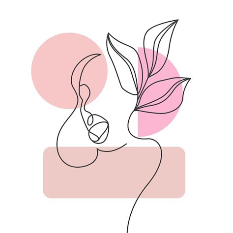 Premium Vector Beautiful Woman In Line Art Style