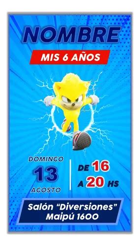 Invitaci N Tarjeta Digital Personalizada Super Sonic