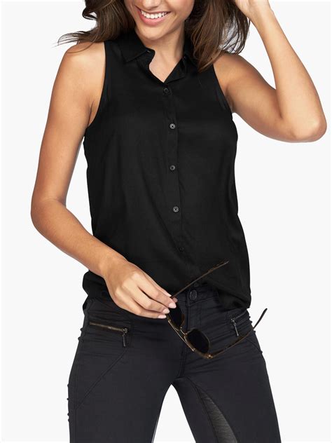 Ajc Ajc Black Sleeveless Button Through Shirt Size 10 To 20 Eu