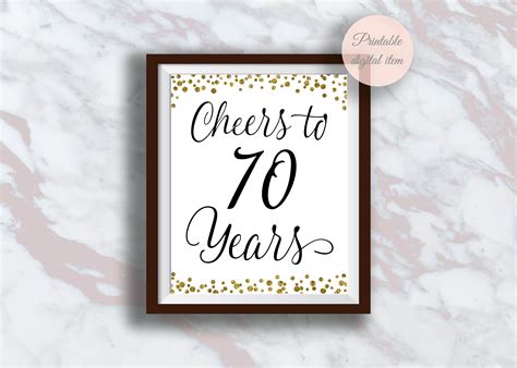 Cheers To 70 Years 70th Birthday Sign 70th Anniversary Sign Etsy