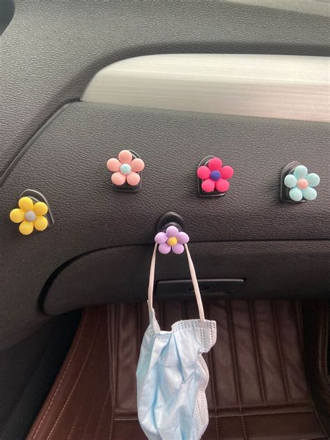 5pcs Flower Design Car Hook | Girly car accessories, Cool car ...