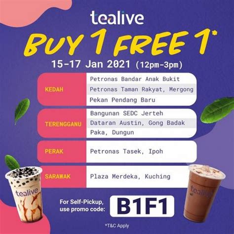 15 17 Jan 2021 Tealive Buy 1 FREE 1 Promotion EverydayOnSales