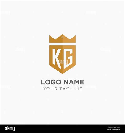 Monogram Kg Logo With Geometric Shield And Crown Luxury Elegant