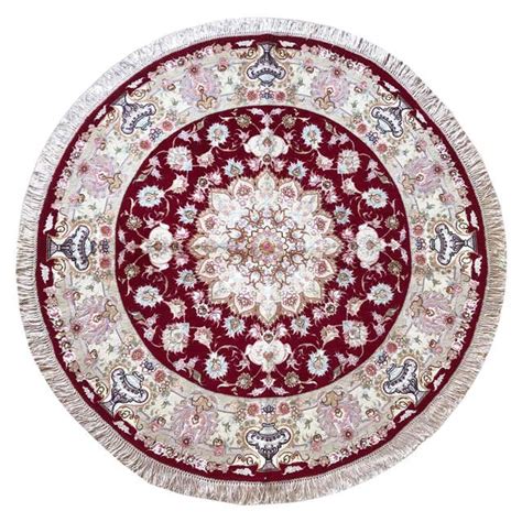 Authentic Persian Hand Knotted Floral Medallion Tabriz Rug At 1stdibs