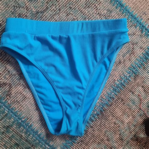 Topanga Bright Blue Bikini High Leg Cheeky Bottoms Depop