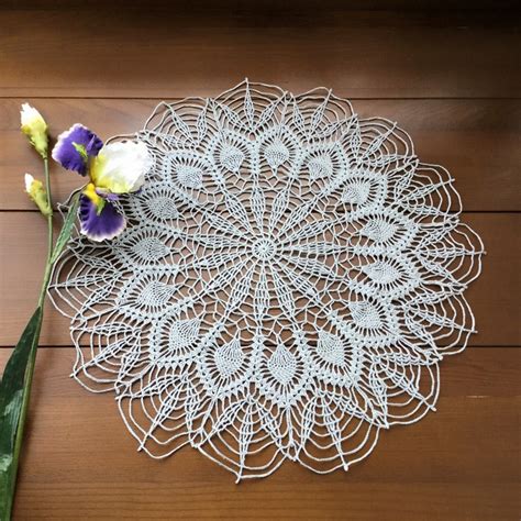 Crochet Pattern Round Doily Crocheted Easy Doily Etsy