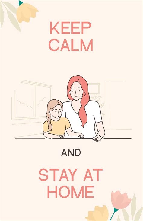 Keep Calm And Stay At Home Poster Template In Illustrator Psd 