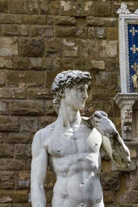 Standbeeld Van David Van Michelangelo In Florence Voor Palazzo Vecchio