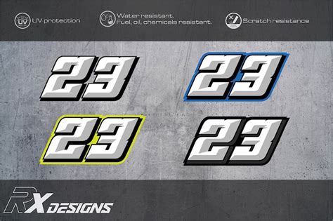 3 X Custom Racing Numbers Sticker Decals Race Motorcycle Motocross