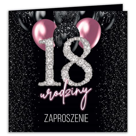 Zaproszenia Na Urodziny Pink Balloon Diamond Szt Koperty