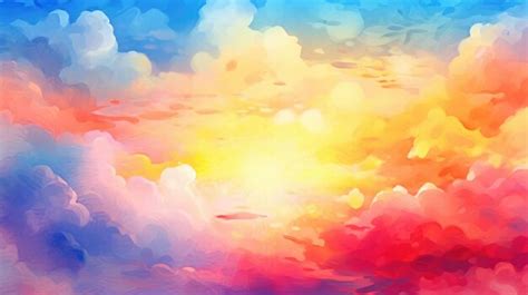 Premium Photo Abstract Painted Sky With Vibrant Cloud Colors Artistic