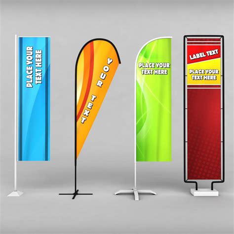 Banner Commercial Flag Stand Pack Low Poly Standing Banner Design