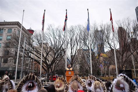 City of Calgary raises Treaty 7 flag at City Hall