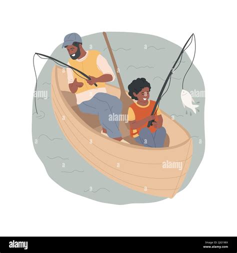 Pesca En Canoa Ilustraci N Aislada De Vectores De Dibujos Animados