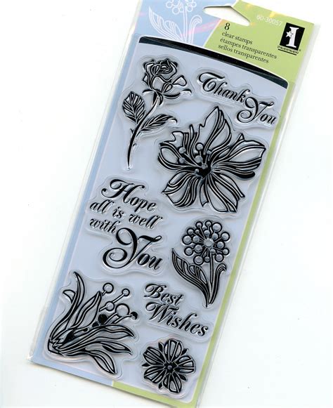 Floral Expressions Clear Acrylic Stamps From Inkadinkado Etsy