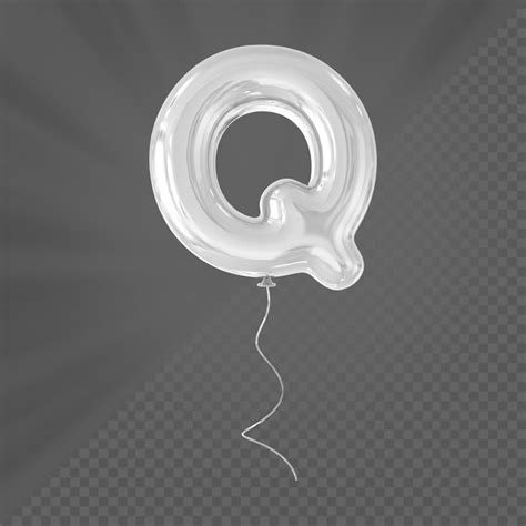 Premium PSD | Silver Balloon Letter Q