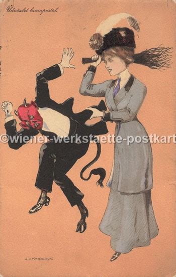 Krampus sig Kieszkowski 1911 Wiener Werkstätte Postkarten