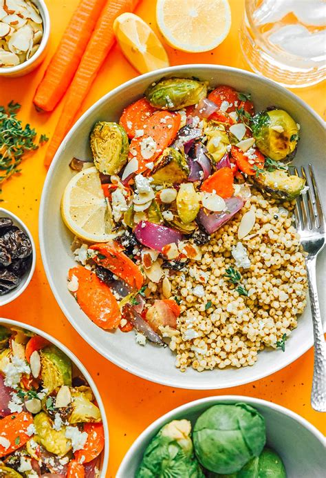 Roasted Vegetable Grain Bowls With Lemon And Feta Live Eat Learn