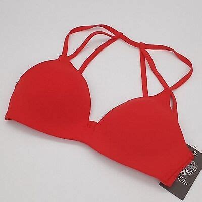 Vince Camuto Bikini Top Womens Small Riviera Molded Swim Top Poppy