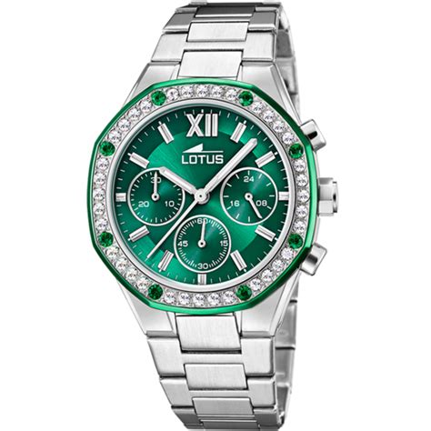 Reloj De Mujer Lotus Excellent Con Esfera Verde