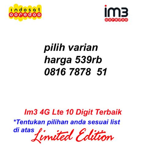 Jual Best Im3 10 Digit 4G Lte 0816 7878 Kartu Perdana Indosat Nomor