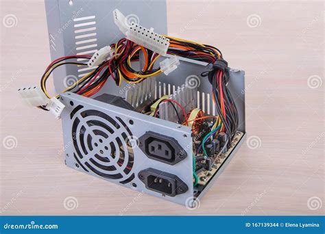 Computer Power Supplygray Pcuinside Viewpc Component Stock Photo