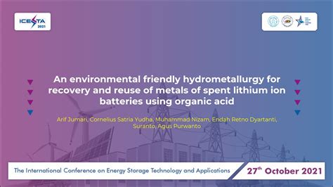 2a 4 An Environmental Friendly Hydrometallurgy For Recovery And Reuse