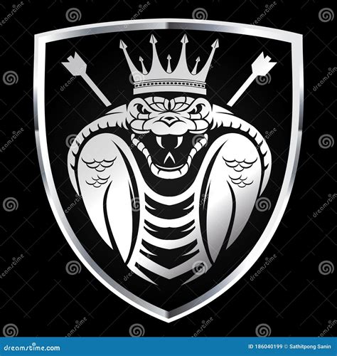 Cobra Silver Head Vector Head Snake Mascot Logo Design On Black