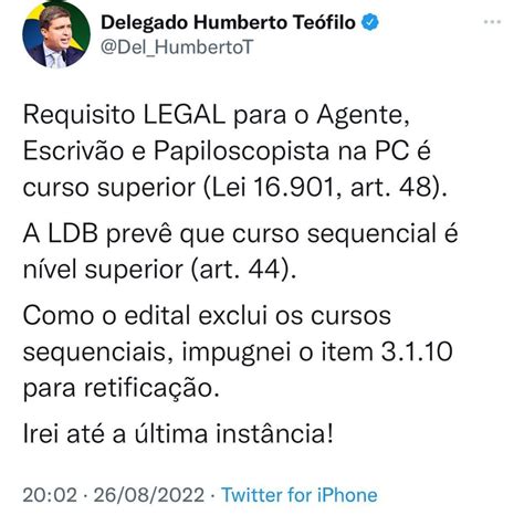 Concurso Pc Go Delegado Anuncia Impugna O Em Edital