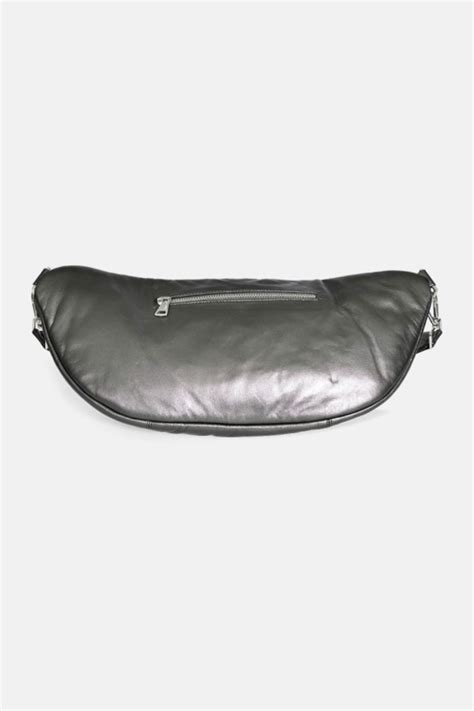 Sac Banane En Cuir Argent Oakwood Murillo M Tal Anthracite Cesare