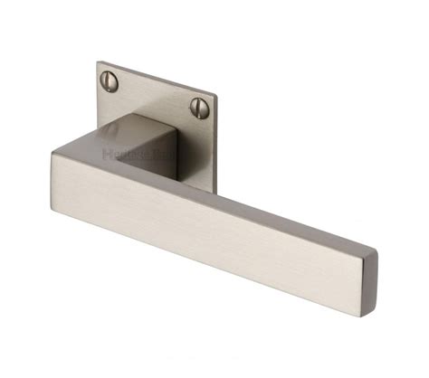 Heritage Brass Delta Bh Satin Nickel Door Handles On Square Flat Rose