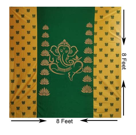 Traditional Ganesha Backdrop Cloth For Pooja Decorations X Feet