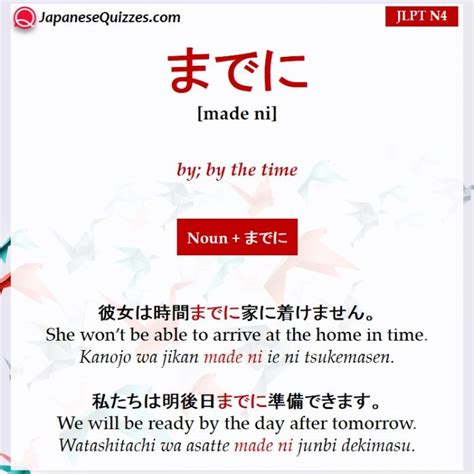 Jlpt N4 Grammar Explain With Examples