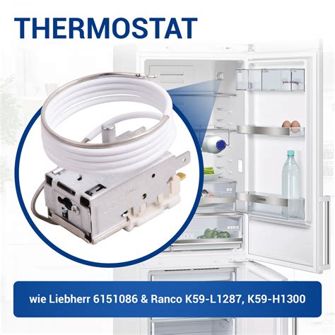 Thermostat passend wie Liebherr 6151086 Ranco K59 L1287 Regler für