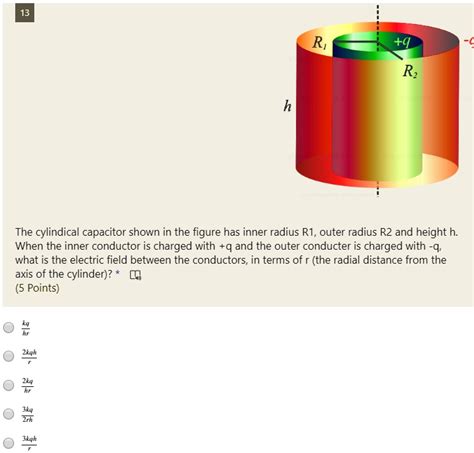 Solved The Cylindrical Capacitor Shown In The Figure Has Inner Radius