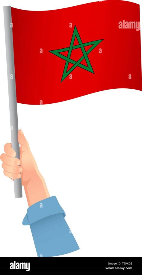 Morocco Flag In Hand Patriotic Background National Flag Of Morocco