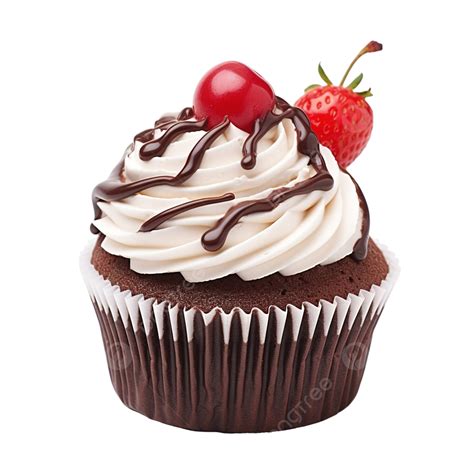 Strawberry Chocolate Cupcake With Cherry Garnish Cupcake Food Cup