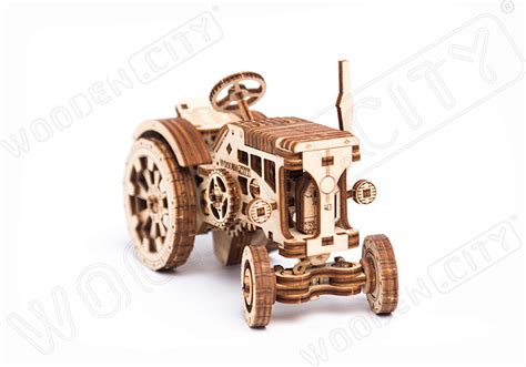 Traktor Wooden City modele drewniane 3D do składania